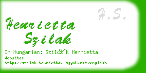 henrietta szilak business card